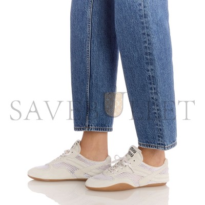 MIU MIU WOMEN'S ALLACCIATE MESH SNEAKERS